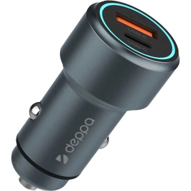 Автомобильное зарядное устройство Deppa 48W USB-A/USB-C Gray (11220)