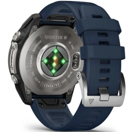 Спортивные часы Garmin Quatix 8 47mm (010-02904-51) Amoled Sapphire Titanium Grey with Blue Band