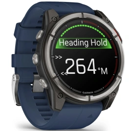 Спортивные часы Garmin Quatix 8 51mm (010-02905-91) Amoled Sapphire Titanium Grey with Blue Band