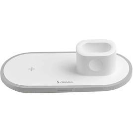 Беспроводное зарядное устройство Deppa 17.5W iPhone, Apple Watch, Airpods 24006 White