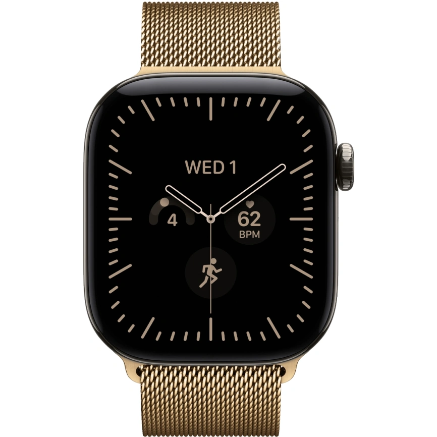 Смарт-часы Apple Watch Series 12 42mm Natural Titanium Case with Radiant Gold Milanese Loop фото 3