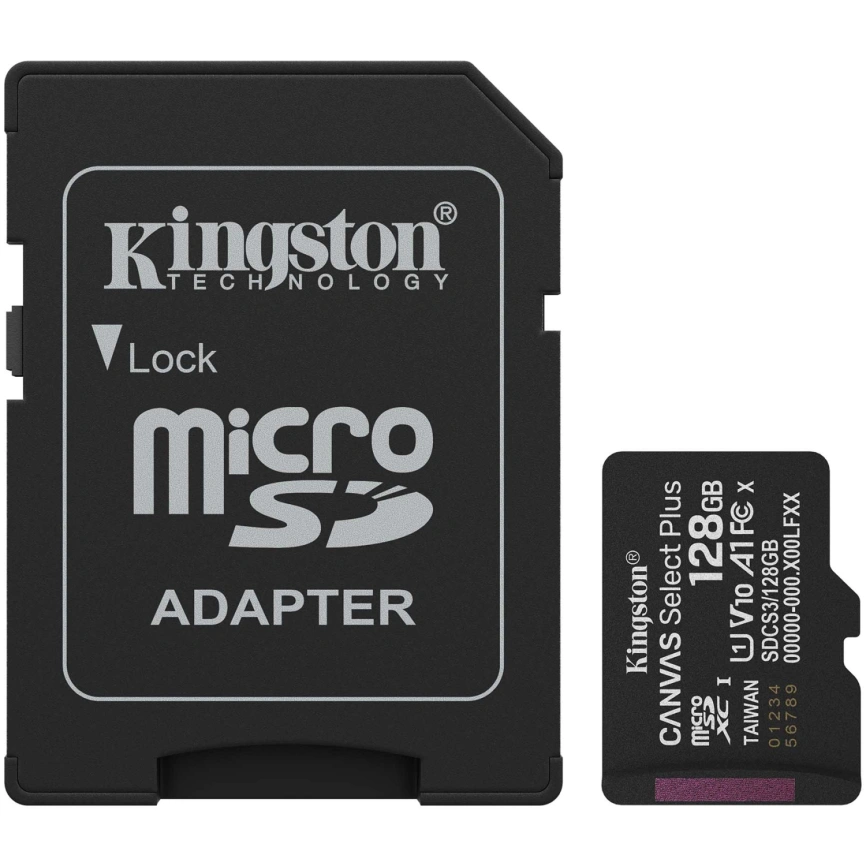 Карта памяти Kingston Canvas Select Plus 128GB MicroSD (SDCS3/128GB) фото 1