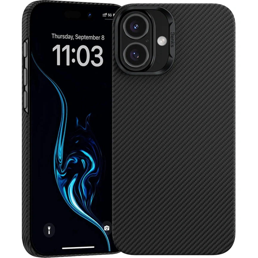 Чехол Benks ArmorAir Case built with Kevlar 600D для iPhone 16 Black фото 5