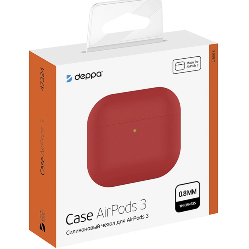 Силиконовый чехол Deppa для AirPods 3 (47324) Red фото 3