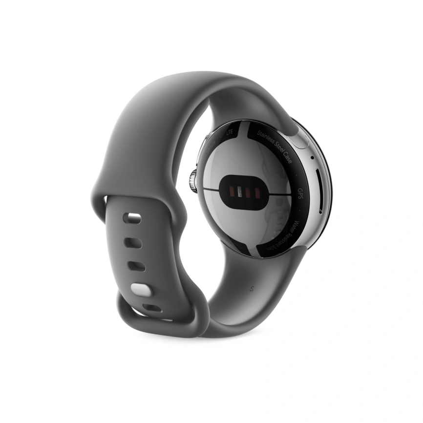 Смарт-часы Google Pixel Watch LTE Polished Silver case/Charcoal Active band фото 2