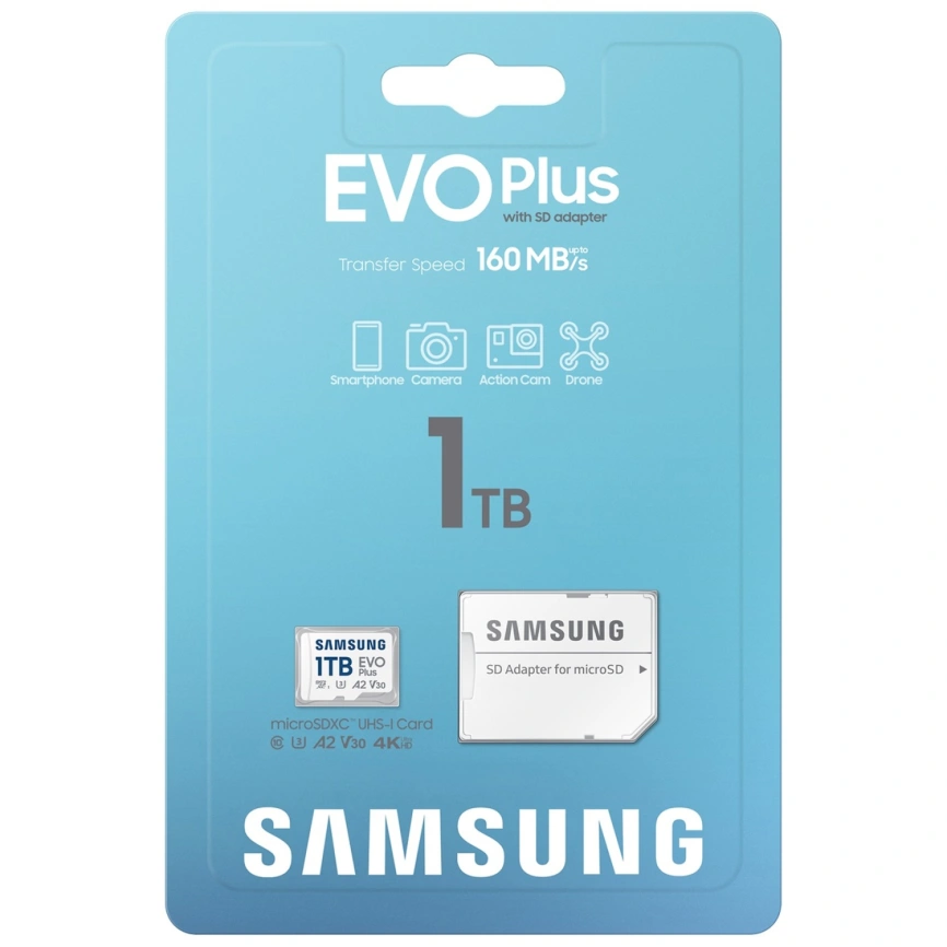 Карта памяти Samsung EVO Plus 1TB MicroSDXC Class 10/UHS-I U3 (MB-MC1T0SA) фото 8