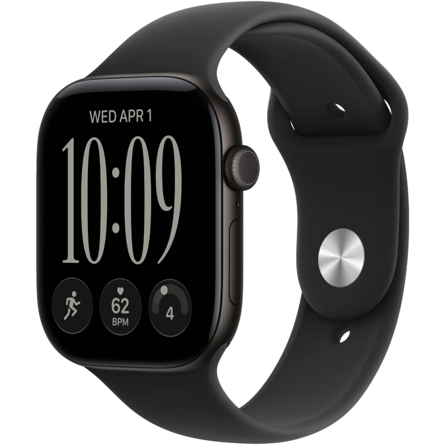 Смарт-часы Apple Watch Series 12 46mm Black Aluminum Case with Black Sport Band S/M фото 1