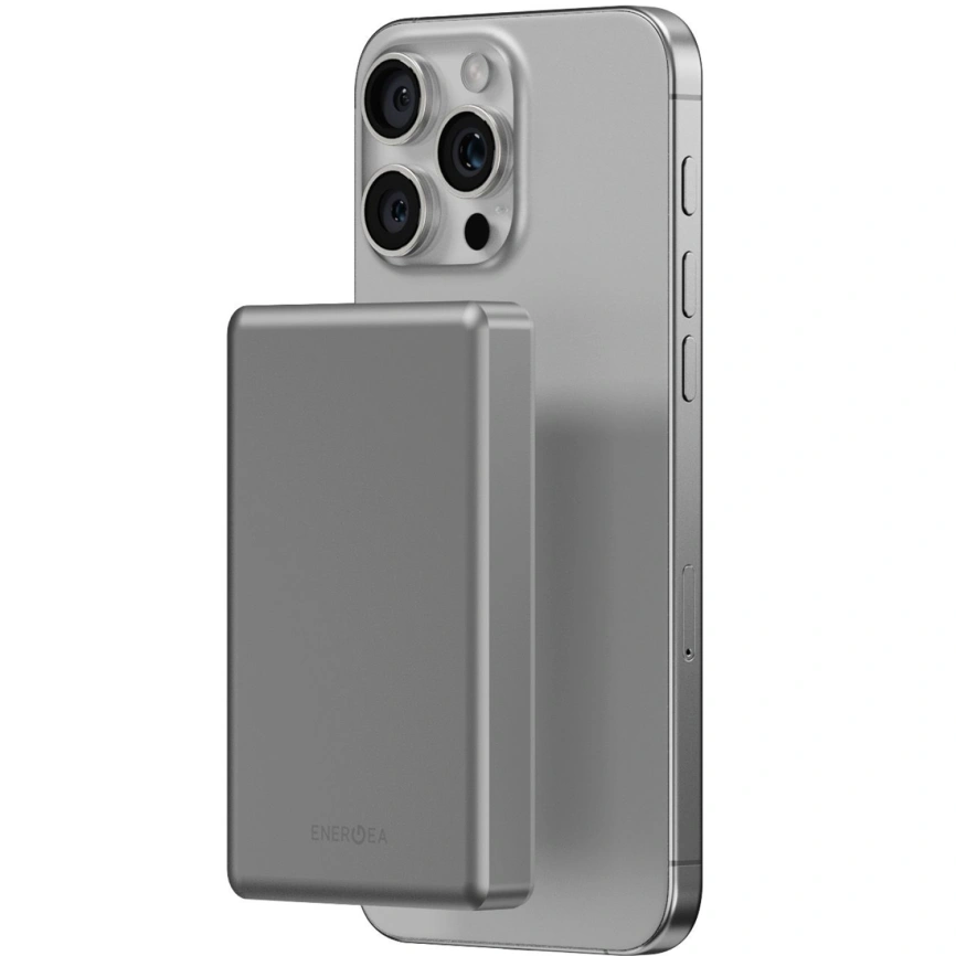 Внешний аккумулятор EnergEA Alupac 10K 10000 mAh Magsafe Natural Titanium фото 3
