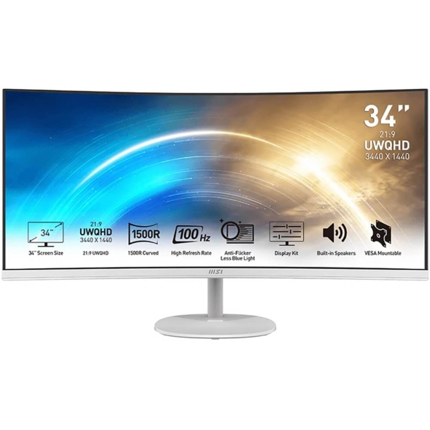 Монитор MSI 34" PRO MP341CQW VA White фото 1