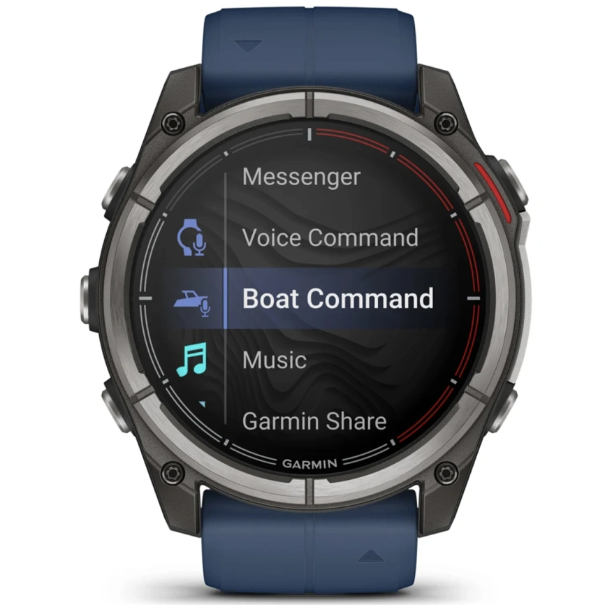 Спортивные часы Garmin Quatix 8 47mm (010-02904-51) Amoled Sapphire Titanium Grey with Blue Band фото 3