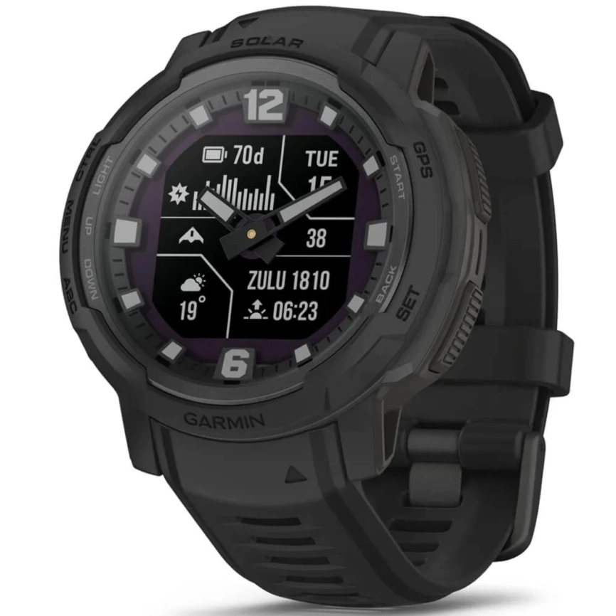 Смарт-часы Garmin Instinct Crossover Solar 45mm Tactical Black Band (010-02730-10) фото 1