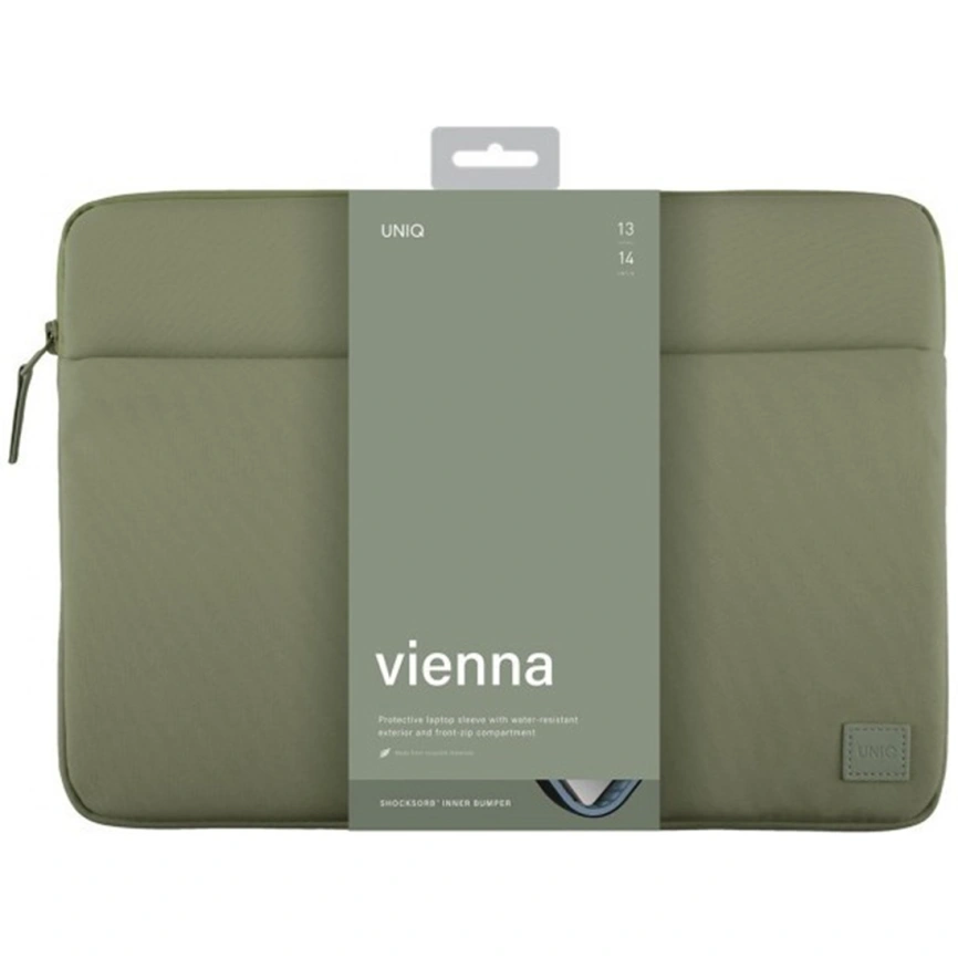 Чехол-папка Uniq VIENNA Laptop Sleeve для ноутбуков 14 Laurel Green фото 3