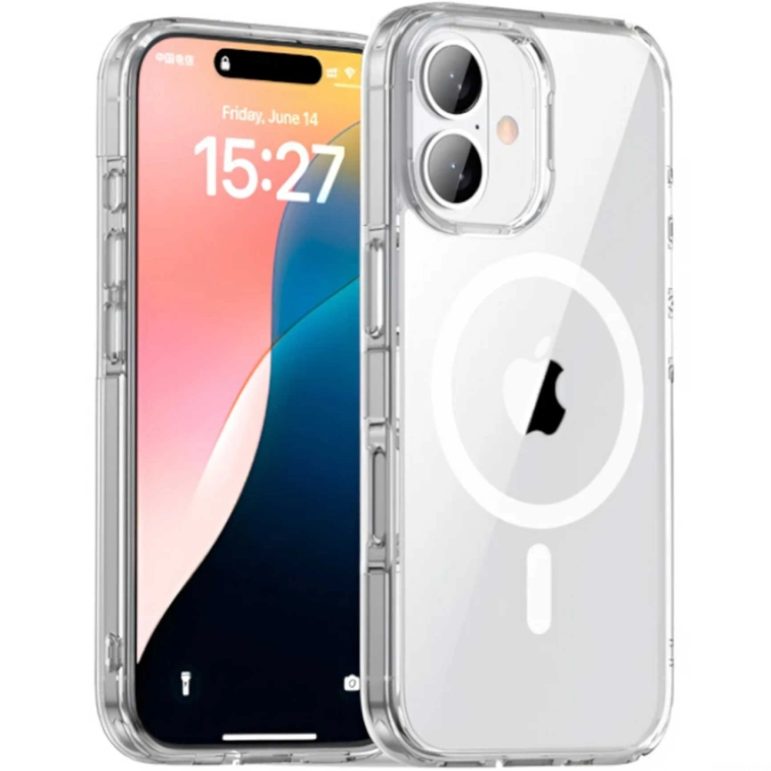 Чехол Gurdini Alba Series Protective with MagSafe для iPhone 16 Clear фото 1