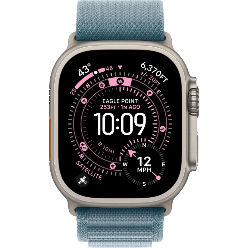 Смарт-часы Apple Watch Ultra 3 (2025) 49mm Natural Titanium Case with Light Blue Alpine Loop L фото 3