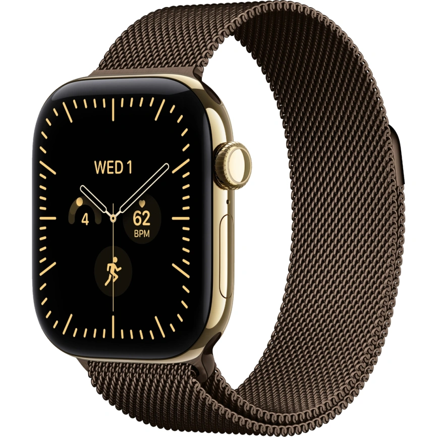 Смарт-часы Apple Watch Series 12 42mm Radiant Gold Titanium Case with Dark Bronze Milanese Loop фото 1